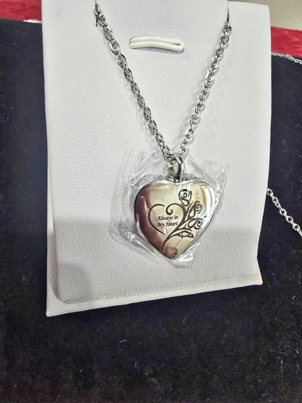 Heart Cremation Urn Necklace "Always In My Heart "